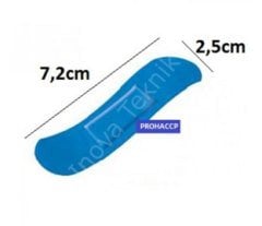 P0160-2 Metal Dedektörü için Algılanabilir Yara Bandı 7.2x2.5cm 100 adet