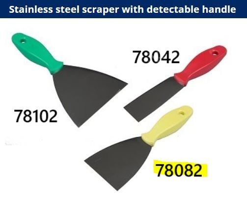 P78082 (2355) Algılanabilir Spatula Tipi Metal Kazıyıcı - 8cm